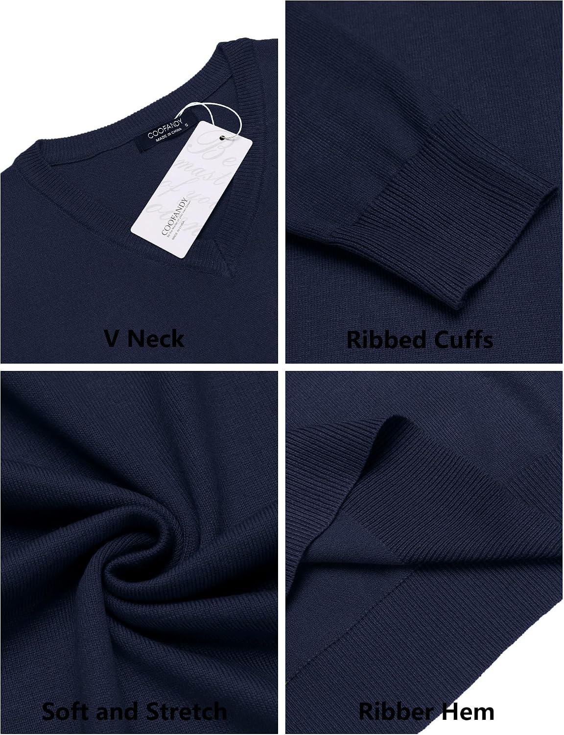 Mens V-Neck Knit Pullover - Image 6