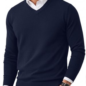 Mens V-Neck Knit Pullover