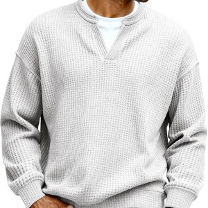 Waffle Long Sleeve Polo Shirt