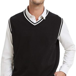 Cotton V-Neck Knit Sweater Vest